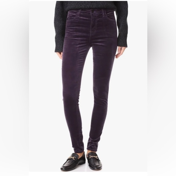 J Brand Maria High Rise Skinny Jeans Pants size 24 Stretch Velvet Aubergine New - Picture 1 of 15